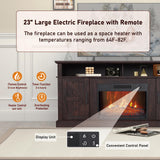 Luban Nese Fireplace TV Stand for TVs Up to 65" with 23" Electric Fireplace, Entertainment Center with Storage Cabinet and Open Shelves, Media Console with Barn Doors for Living Room (Espresso) Luban Nese