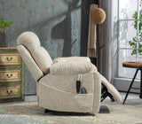 Big Tall Man Power Lift Lay Flat Recliner, Extra Wide Oversized Heat Massage Dual Motor Recliners Up to 400 LBS, Large Electric Power Recliner Chairs for Elderly, Adults, Lazy Boy(Cream Chenille) LITVZ