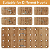 Aletheiawu 6 Panel Room Divider with Shelves, Wooden Pegboard Room Dividers, 5.6Ft Room Partitions and Dividers, Room Divider Panel with 24 Hooks for Bedroom, Study, Shop, Natural Color Aletheiawu