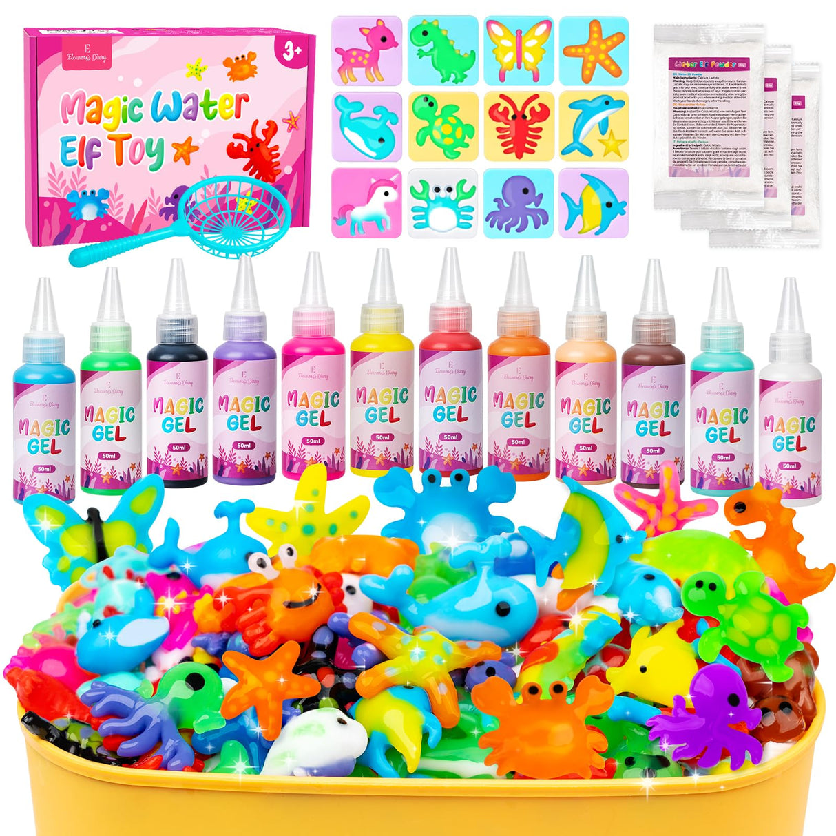 Eleanore's Diary Aqua Fairy Water Gel Kit, Magic Water Elf Toys for Kids, Creative Squishy Maker Toy, Holiday DIY Art & Crafts for Boys Girls Ages 3-12, Summer Family Party Favors Birthday Gifts Eleanore's Diary