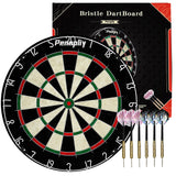 Pennpliy Bristle Dart Board Set, Professional Dart Board 18" with Steel Tip Darts Outdoor Dartboard Set, Compressed Sisal Metal Wire Board with Rotating Number Ring Includes 6pcs 18g Darts Pennpliy