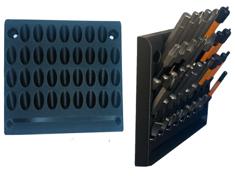 Wall Mounted Drill Bit and Driver Organizer, Sleek Low Profile Design, Workshop Organization, Shop Owner essentials, Holds 34 Drivers, Power Tool Gifts, Drill Accessory, Black, Made In Texas, 1 pc Generic
