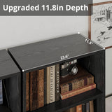 IRONCK Industrial Bookshelves and Bookcases with Doors 11.8 in Depth Set of 2 Floor Standing 5 Shelf Display Storage Shelves Bookcase Home Decor Furniture for Home, Office, Living Room, Bedroom IRONCK