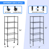 Simple Deluxe 5-Tier Storage Shelves, 21" W x 12" D x 54" H Adjustable Heavy Duty Wire Metal Shelving Unit, Chrome Simple Deluxe