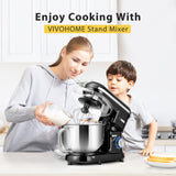 VIVOHOME Stand Mixer, 660W 10 Speed 6 Quart Tilt-Head Kitchen Electric Food Mixer with Beater, Dough Hook, Wire Whip and Egg Separator, Black VIVOHOME