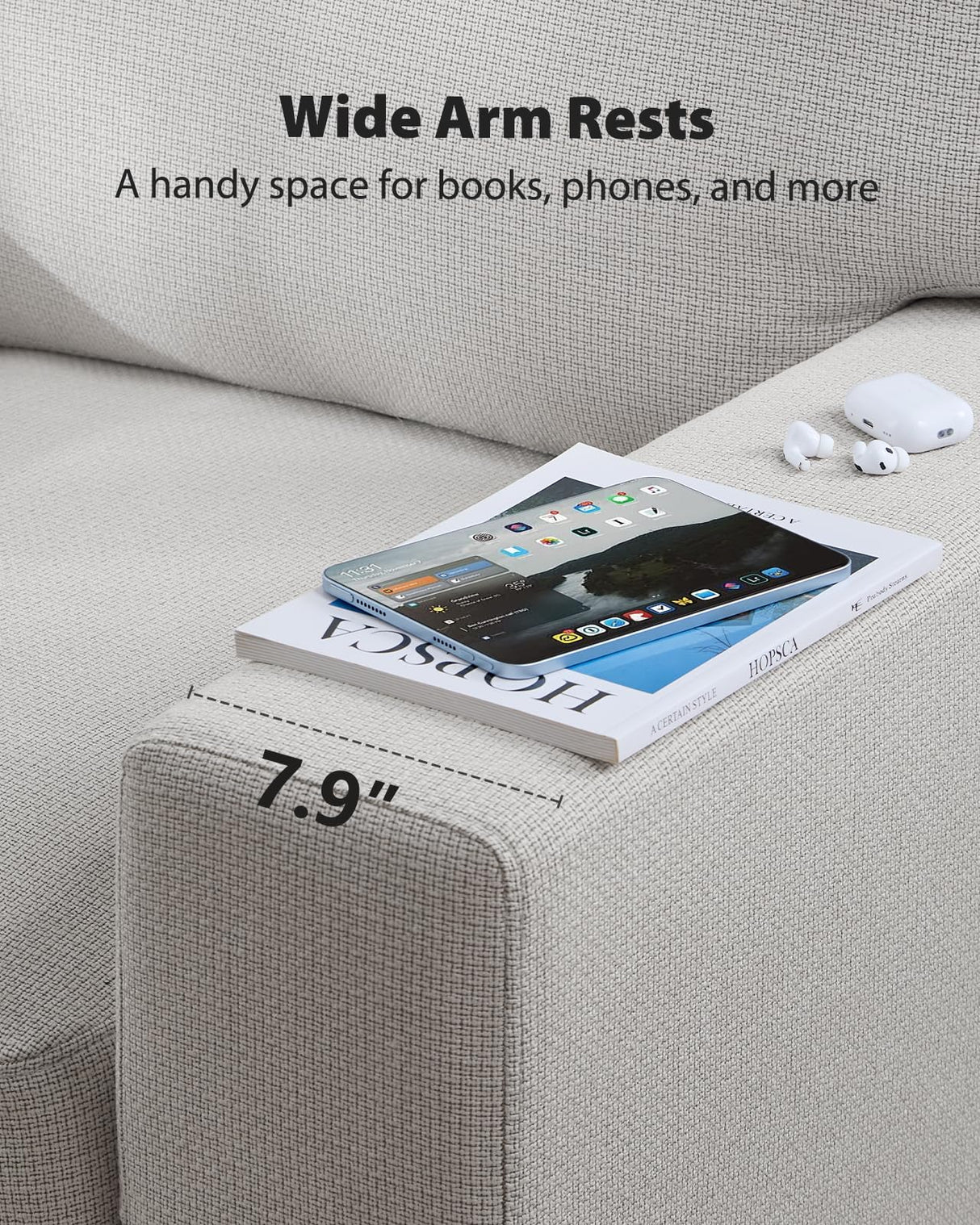 Pipishell Loveseat Couches for Living Room, 65" Modern Couch with Deep Seats and Wide Armrests, Comfortable Love Seat Sofa with Sturdy Frame, Easy to Clean with Removable Covers,Grey Pipishell