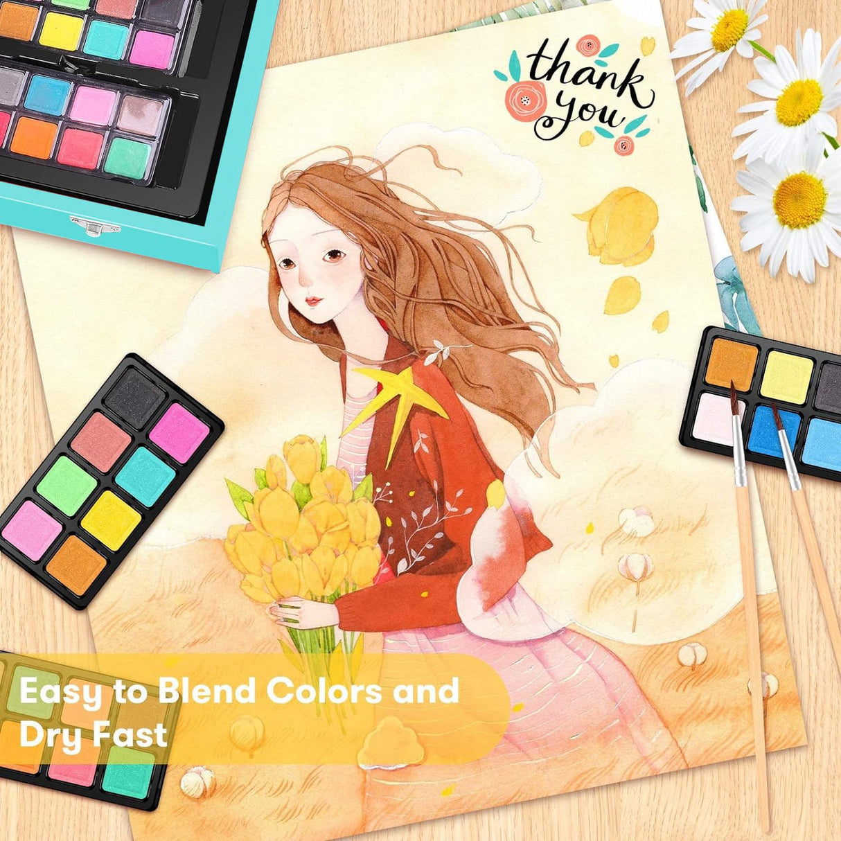 iBayam Art Supplies, 150-Pack Deluxe Wooden Art Set Crafts Drawing Painting Kit with 1 Coloring Book, 2 Sketch Pads, Creative Gift Box for Adults Artist Beginners Kids Girls Boys iBayam