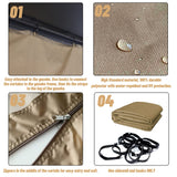 Tanxianzhe Gazebo Replacement Privacy Curtain with Zipper Outdoor Universal Privacy Panel Sidewall for 10' x 12' Gazebo (Khaki) Tanxianzhe