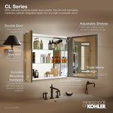 KOHLER K-CB-CLC3026FS Beveled Medicine Cabinet with Mirror Doors & Adjustable Shelves, Rectangular Beveled Edge Frame, 30" x 26" Kohler
