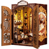 CUTEBEE DIY Book Nook Kit for Adults and Teens, DIY Wooden Miniature Tiny House Dollhouse Kit Bookshelf Booknook Bookcase Model Build Gift Kit Decor Alley with LED Light CUTEBEE