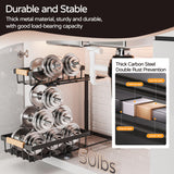 ADBIU Under Sink Organizer, 2 Pack 2 Tier Expandable Height (13.2" - 17.2") Pulling Out Kitchen Bathroom Cabinet Organizers ADBIU