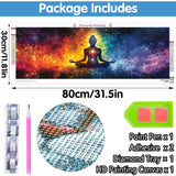 Reofrey Large Diamond Art Kits for Adults Buddha Statue, 30x80cm/12x31.5inch Full Drill Round Rhinestone Big Diamond Painting Kit Starry Sky, Cross Stitch Embroidery Canvas for Crafts Home Wall Decor Reofrey