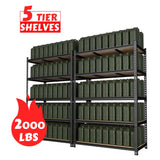 MUPATER 48" W x 24" D x 72" H Metal Storage Shelves, 5 Tier Shelves and Adjustable Shelves, Garage Shelving Unit, Standing Utility Shelf Racks for Pantry Warehouse Kitchen MUPATER