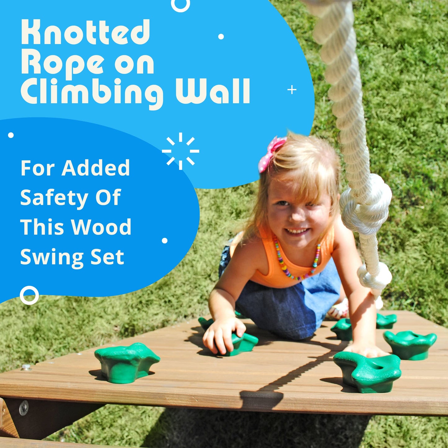 Creative Playthings Northbridge Pack 2 Wooden Swing Set (Made in The USA), includes Climbing Wall for Kids, Playground Swings & Slide, Monkey Bars and Tire Swing, 22x12x11 ft