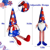 2Pcs 4th of July Patriotic Gnomes Plush Decorations - Mr & Mrs Handmade Swedish Tomte Gnomes Ornaments for Patriotic Party Table Decor- Fourth of July Party Home Mantle Fireplace Decor Partyprops