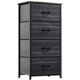 YITAHOME Dresser with 4 Drawers - Fabric Storage Tower, Organizer Unit for Bedroom, Hallway, Closets - Sturdy Steel Frame, Wooden Top & Easy Pull Fabric Bins (Charcoal Black Wood Grain) YITAHOME