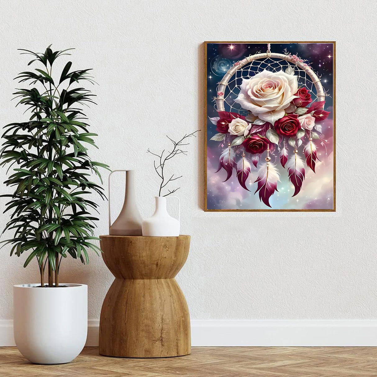 Skyboda Dreamcatcher Net Diamond Painting Kits for Adults, DIY Diamond Art Kits Full Round Drill Gem Art Diamond Crafts for Home Wall Art Decor 12×16inch Skyboda