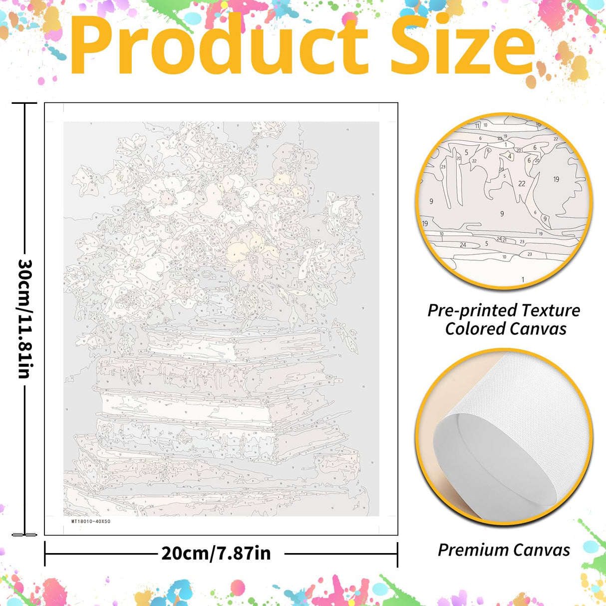 2 Pack Flower Paint by Numbers Kit for Adults, Book Paint by Numbers for Adults, DIY Adult Painting by Numbers Beginners on Canvas Acrylic for Home Wall Art Decor 12x16Inch (Rolled Package) Mandun