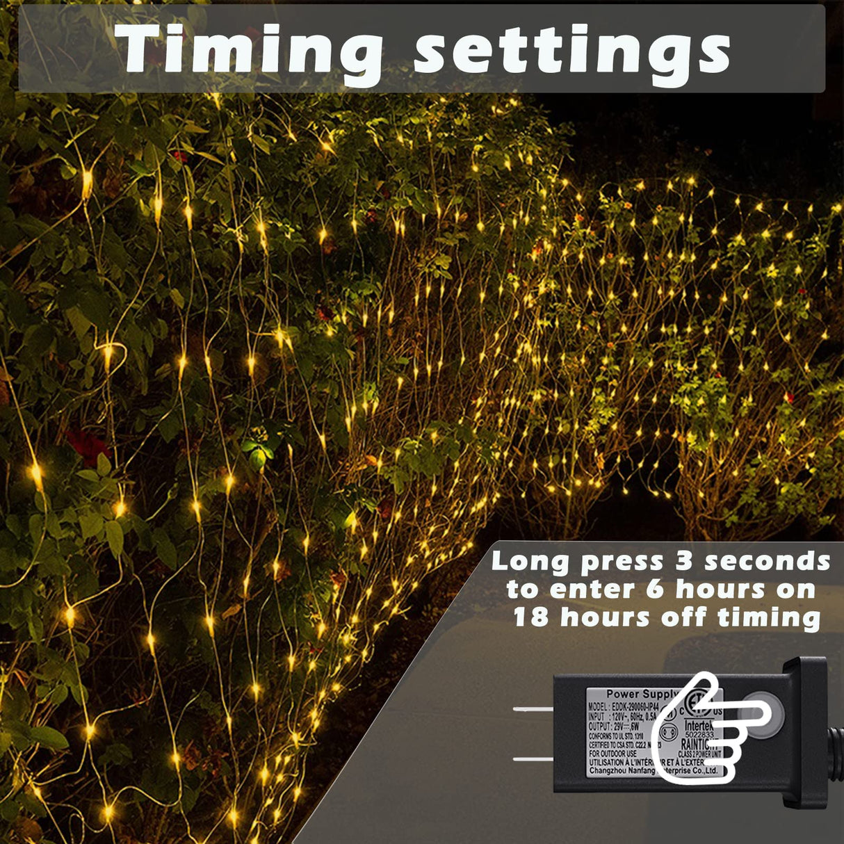 Eueasy LED Net Lights, 270 LED 10x10FT with Timer & 8 Lighting Modes, Outdoor Net Lights for Gazebo, Bush, Wedding, Holiday Eueasy