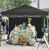 10x10 Pop Up Canopy Tent with 4 Sidewalls and Mesh Windows 2.0, Waterproof Commercial Instant Gazebo Tent Outdoor Canopy Tents for Party/Exhibition/Picnic with Carry Bag,4 Stakes & Ropes (Black) COBIZI
