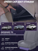 MD MADOATS Car Gun Safe, Portable Biometric Safes for Pistols with Cable, Fingerprint & Keypad & Key Access Handgun Lock Box for Vehicle Travel Home (Leather Logo) MD MADOATS