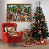 PICKFORU Christmas Puzzles 1000 Pieces, Dog Puppy Puzzle for Adults, Cat Jigsaw Puzzles Winter Holiday, Animal Challenging Puzzles for Adults PICKFORU