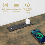 VECELO TV Stand with Power Outlets for 75 Inch Industria Media Entertainment Center with Charging Station, 3-Tier Open Shelves & Metal Frame for Living Room, Bedroom, 70 Inch, Brown VECELO