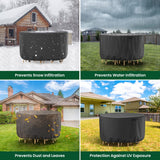 Mrrihand Round Patio Furniture Cover - Outdoor Chair Covers Waterproof Heavy Duty 600D Outdoor Table Chair Set Covers Anti-Fading Cover for Outdoor Furniture Set, 62" DIAx28 H, Black Mrrihand