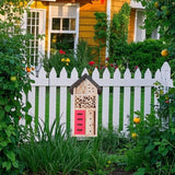 Insect Hotel Hanging Bee House Wooden Insect House, Natural Habitat for Beneficial Bees, Bugs, Butterflys, Ladybirds Garden Yard Home LWINGFLYER
