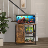 Herture 20-29 Gallon Fish Tank Stand, Aquarium Stand with Cabinet Accessories Storage, Heavy Duty Metal Frame, 31.49" L*15.74" W Tabletop, 330LBS Capacity, Rustic Brown PG07YGN Herture