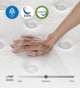 KOANTTI Queen Mattresses,14 Inch Queen Size Mattresses in a Box,Memory Foam Hybrid White & Black Mattress with Provide Support and Improve Sleep Mattresses,Pressure Relief,Medium Firm. KOANTTI