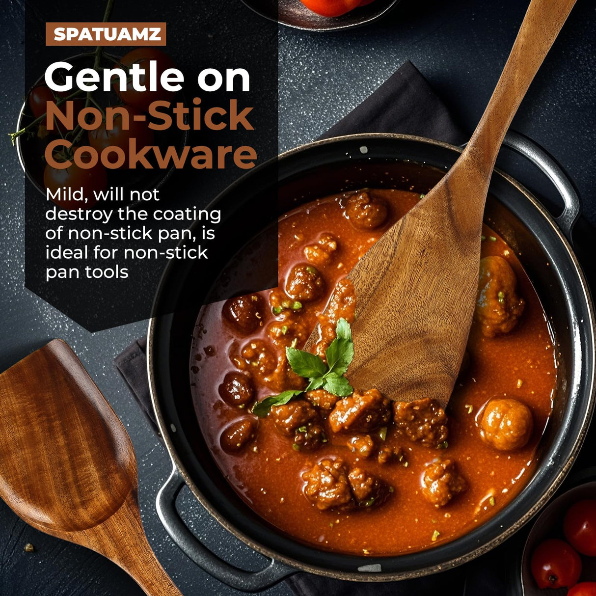 Natural Teak Wooden Kitchen Utensil Set, Handmade Wooden Utensils for Cooking, Premium Wooden Spoon and Spatula Set for Any Kitchen SPATUAMZ