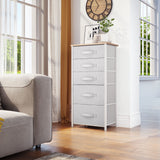YITAHOME 5 Drawers Dresser, Vertical Fabric Storage Tower Organizer Unit for Living Room, Hallway - Sturdy Steel Frame, Wooden Top & Easy Pull Fabric Bins YITAHOME