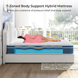 koorlian Queen Mattress 12 Inch, Hybrid Queen Bed Mattress with Individual Pocket Springs and Pressure-Relieving Memory Foam, Breathable, Medium Firm Mattress in a Box Queen Size 80"x60"x12" koorlian