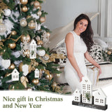 Yousoontic 1 Set White Village Houses Wooden Farmhouse Decorations Home Sweet Tabletop Decor Sign for welcome Centerpieces House Warming Gifts New Home Couple Yousoontic