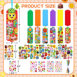 Summer Crafts Kits Kids DIY Bookmark Kit Foam Bookmarks Crafts Art Sets Fruits Sweet Treats Sun Ornaments Stickers for Kids Classroom Activities Rewards Party Favor 24 Pcs Treasure Cove