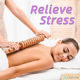 Wooden Massage Roller Stick (12 Rollers) - Curved Wood Therapy Massage Tool for Body Sculpting, Fascia Release & Lymphatic Drainage - Maderotherapy Helps Reduce Cellulite Appearance - by Cozlow COZLOW