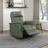 Lexicon Swivel Glider Recliner Chair, Comfy Nursery Glider, Top Grain Leather Match Recliner, Manual Reclining Chair for Living Room/Office/Apartment, Green Lexicon