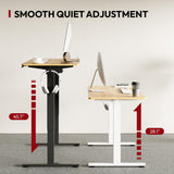 SANODESK Electric Standing Desk 55 x 28 Inches Whole-Piece Desktop Height Adjustable Stand Up Desk w/6-Button Controller Ergonomic Computer Desk for Home Office, White Frame + Natural Tabletop SANODESK