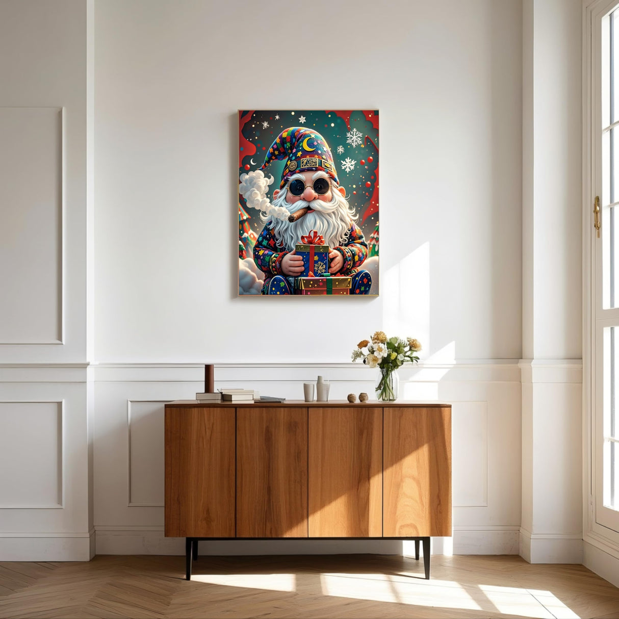 TINDAY Paint by Numbers Kit for Adults Beginner Paint by Number for Adult Gnome Painting by Number for Adults Painting Kits for Adult Christmas Canvas Art Home Decor Santa Claus Wall Art 16x20 in TINDAY