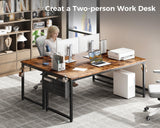 ODK Computer Desk Large Office Desk, 63 Inch Gaming Desk with Storage, Modern PC Desk Work Table with Headphone Hook for Home Office, Splice Board, Rustic Brown ODK