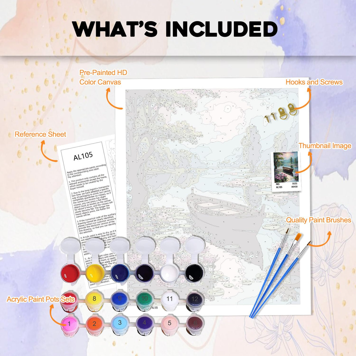 Paint by Number Adult Lotus Lake,Canvas Paint by Numbers for Adults,Painting by Numbers,DIY Oil Painting Kit Perfect for Gifts and Home Wall Decor 16x20inch PHANTASYART