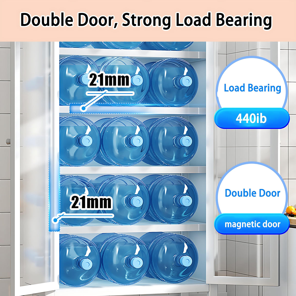 TVMCNA 67" Curio Display Cabinet for Collectibles 5 Tier Metal Storage Cabinet Curio Cabinet with Glass Doors, Tall Display Case Bookshelf with Doors for Living Room, Kitchen, Pantry TVMCNA