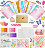 Card Making Supplies For Adults and Kids,Card Making Kits 28 Blank Greeting Cards and Envelopes with Supplies And Stamp Set- Giftable DIY Greeting Card Set- Happy Birthday Christmas Thank You BOAJUNWU