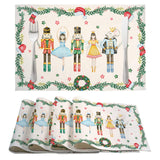 Christmas Placemats Set of 4, 12×18 Inch Xmas Linen Fabric Table Mats for Party Kitchen Dining Decoration Grtfcolr