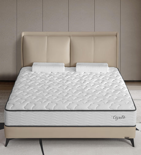 Cejato Full Size Mattress,10 Inch Hybrid Full Mattress in a Box with Memory Foam & Individual Pocket Spring for Pain Relief,Medium Firm White Full Mattresses,CertiPUR-US Certified. Cejato
