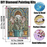 Cute Elephant Diamond Painting Kit for Adults & Beginners - 5D Full Round Drill Animal DIY Art for Home Wall Decor, Relaxing Stress Relief Gift for Women, Mom12x16 Inch Generic