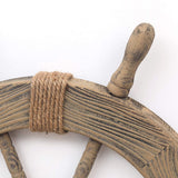 Asense Ornamental Wall Decoration Wooden Nautical Ship Steering Wheel, 24-inch, Brown Asense