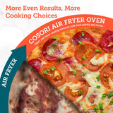 COSORI Smart 12-in-1 Air Fryer Toaster Oven Combo, Airfryer Convection Oven Countertop, Bake, Roast, Reheat, Broiler, Dehydrate, 75 Recipes & 3 Accessories, 26QT, Silver-Stainless Steel COSORI