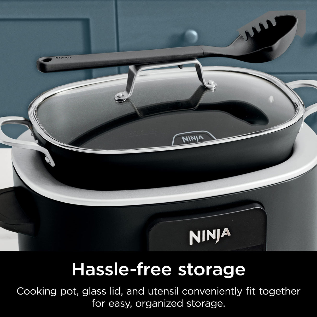 Ninja MC1010 Foodi PossibleCooker PLUS - Sous Vide & Proof 6-in-1 Multi-Cooker, with 8.5 Quarts, Slow Cooker, Dutch Oven & More, Glass Lid & Integrated Spoon, Nonstick, Oven Safe Pot to 500°F, Black Ninja